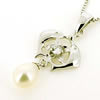 Sterling Silver Pendant/Charm with Pearl, 29x14mm, Sold by PC