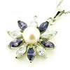 Sterling Silver Pendant/Charm with Pearl, 28x20mm, Sold by PC