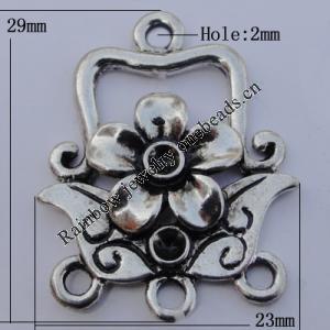 Connector Zinc Alloy Jewelry Findings Lead-free, 29x23mm Hole:2mm, Sold by Bag