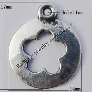 Pendant Zinc Alloy Jewelry Findings Lead-free, 17x14mm Hole:1mm, Sold by Bag