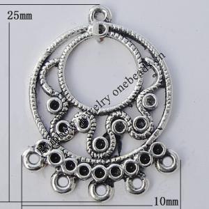 Connector Zinc Alloy Jewelry Findings Lead-free, 25x10mm Hole:1mm, Sold by Bag