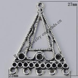 Connector Zinc Alloy Jewelry Findings Lead-free, 27x22mm Hole:1mm, Sold by Bag