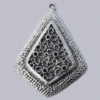 Pendant Zinc Alloy Jewelry Findings Lead-free, 45x34mm Hole:2mm, Sold by Bag