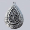 Pendant Zinc Alloy Jewelry Findings Lead-free, 46x30mm Hole:2mm, Sold by Bag