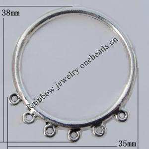 Connector Zinc Alloy Jewelry Findings Lead-free, 38x35mm Hole:1mm, Sold by Bag