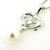 Sterling Silver Pendant/Charm with Pearl, 28x12mm, Sold by PC