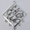 Connector Zinc Alloy Jewelry Findings Lead-free, 48x40mm Hole:2mm, Sold by Bag