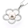 Sterling Silver Pendant/Charm with Pearl, 29x20mm, Sold by PC