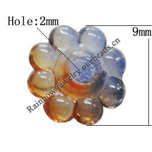 Dichroic Plastic Beads, Flower 9mm Hole:2mm, Sold by Bag