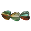 Dichroic Plastic Beads, Heart 8mm Hole:1mm, Sold by Bag