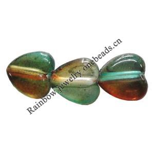 Dichroic Plastic Beads, Heart 8mm Hole:1mm, Sold by Bag