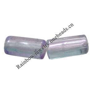 Dichroic Plastic Beads, Tube 9x4mm Hole:1mm, Sold by Bag
