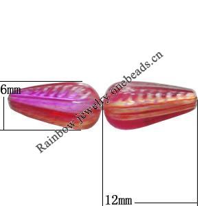 Dichroic Plastic Beads, Teardrop 12x6mm Hole:1mm, Sold by Bag