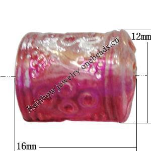 Dichroic Plastic Beads, Column 16x12mm Hole:2.5mm, Sold by Bag