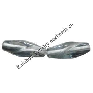 Dichroic Plastic Beads, Twist Oval 14x4mm Hole:1mm, Sold by Bag