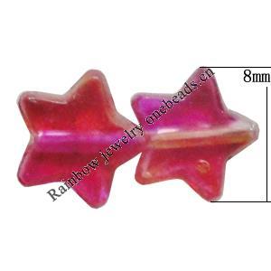Dichroic Plastic Beads, Star 8mm Hole:1mm, Sold by Bag