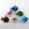 Lampwork Pendant, Mix Color, Elephant 59x42x12mm Hole:About 6mm, Sold by Group