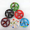 Lampwork Pendant, Mix Color, Peace Sign 49x49x6mm Hole:About 4mm, Sold by Group