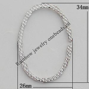 Iron Jumprings, Lead-Free Split, 34x26mm, Sold by Bag