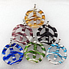 Lampwork Pendant, Mix Color, 49x49x6mm Hole:About 5mm, Sold by Group