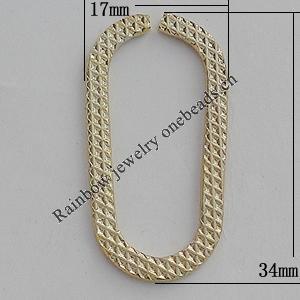 Iron Jumprings, Lead-Free Split, 34x17mm, Sold by Bag