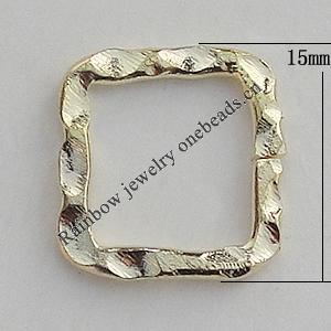 Iron Jumprings, Lead-Free Split, Square 15mm, Sold by Bag