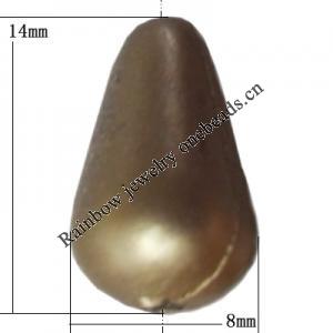 Spray-Painted Plastic Beads, Teardrop 14x8mm Hole:1mm, Sold by Bag