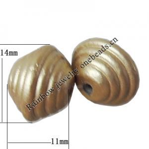 Spray-Painted Plastic Beads, Helix 14x11mm Hole:2mm, Sold by Bag