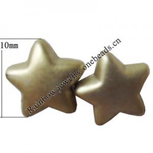 Spray-Painted Plastic Beads, Star 10mm Hole:1mm, Sold by Bag