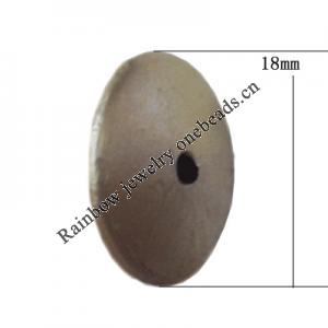 Spray-Painted Plastic Beads, Coin 18mm Hole:2mm, Sold by Bag