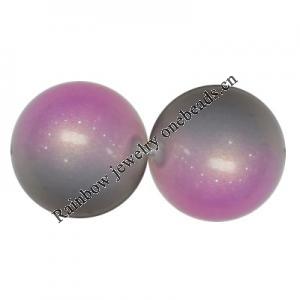 Dichroic Acrylic Beads, Round 8mm-20mm Hole:1.5mm, Sold by Bag
