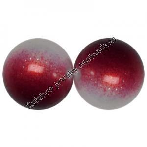 Dichroic Acrylic Beads, Round 8mm-20mm Hole:1.5mm, Sold by Bag