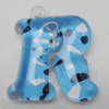 Coloured Acrylic Pendant, Letter 48x44mm Hole:3mm, Sold by Bag