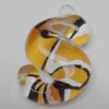 Coloured Acrylic Pendant, Letter 46x34mm Hole:3mm, Sold by Bag