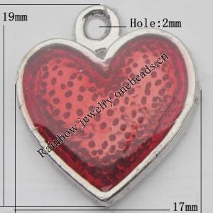 Pendant Zinc Alloy Enamel Jewelry Findings Lead-free, 19x17mm Hole:2mm, Sold by Bag