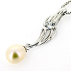 Sterling Silver Pendant/Charm with Pearl, 29x8mm, Sold by PC