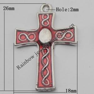 Pendant Zinc Alloy Enamel Jewelry Findings Lead-free, 26x18mm Hole:2mm, Sold by Bag