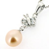 Sterling Silver Pendant/Charm with Pearl, 25x7mm, Sold by PC