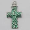 Pendant Zinc Alloy Enamel Jewelry Findings Lead-free, 28x11mm Hole:2mm, Sold by Bag