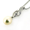 Sterling Silver Pendant/Charm with Pearl, 24x6mm, Sold by PC