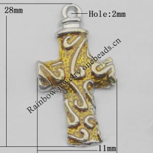 Pendant Zinc Alloy Enamel Jewelry Findings Lead-free, 28x11mm Hole:2mm, Sold by Bag