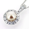 Sterling Silver Pendant/Charm with Pearl, 19x12mm, Sold by PC