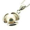 Sterling Silver Pendant/Charm with Pearl, 22x13mm, Sold by PC
