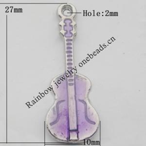 Pendant Zinc Alloy Enamel Jewelry Findings Lead-free, 27x10mm Hole:2mm, Sold by Bag