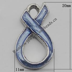 Pendant Zinc Alloy Enamel Jewelry Findings Lead-free, 20x11mm Hole:2mm, Sold by Bag