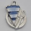 Pendant Zinc Alloy Enamel Jewelry Findings Lead-free, 21x15mm Hole:2mm, Sold by Bag