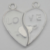 Pendant Zinc Alloy Enamel Jewelry Findings Lead-free, 31x38mm Hole:3mm, Sold by Bag