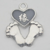 Pendant Zinc Alloy Enamel Jewelry Findings Lead-free, 26x20mm Hole:2mm, Sold by Bag