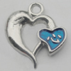 Pendant Zinc Alloy Enamel Jewelry Findings Lead-free, 23x20mm Hole:3mm, Sold by Bag