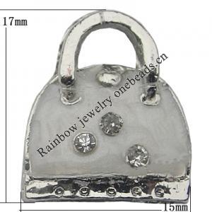 Pendant Zinc Alloy Enamel Jewelry Findings Lead-free, 17x15mm, Sold by Bag